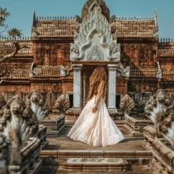 Eddie Off-White Bohemian Adjustable Dress • Evening Open Back Belly Dress