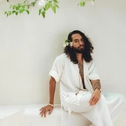 AYA Sacred Wear On Sale Off-White Tribal Kimono Robe For Men