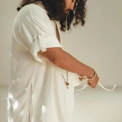 AYA Sacred Wear On Sale Off-White Tribal Kimono Robe For Men 16 AYA Sacred Wear On Sale Off-White Tribal Kimono Robe For Men