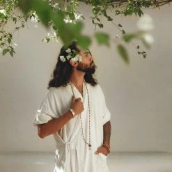 AYA Sacred Wear On Sale Off-White Tribal Kimono Robe For Men 17 AYA Sacred Wear On Sale Off-White Tribal Kimono Robe For Men