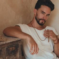 AYA Sacred Wear On Sale White Raw Edge Thick Cotton Top Tee For Men