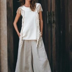 Jimmy Off-White Bohemian Top With Tassels Sides Limited Edition 15 Jimmy Off-White Bohemian Top With Tassels Sides Limited Edition