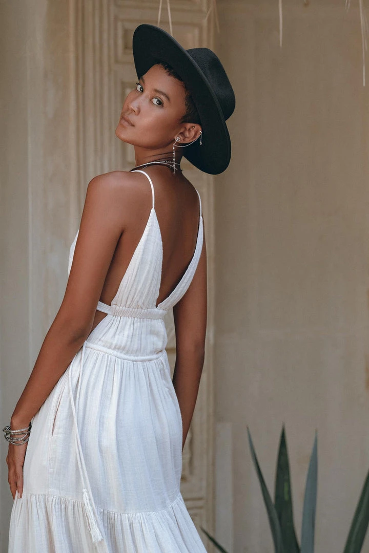 Eddie Off-White Multiway Dress • Beach Adjustable Dress • Boho Sleeveless Dress