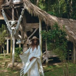 Jimmy Bridal Poncho Robe • Boho Cape For Women • Bohemian Kimono Overcoat