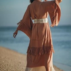 Eddie Woman’s White Leather Waist Belt • Pure Organic Genuine Sheep Leather Belt On Sale